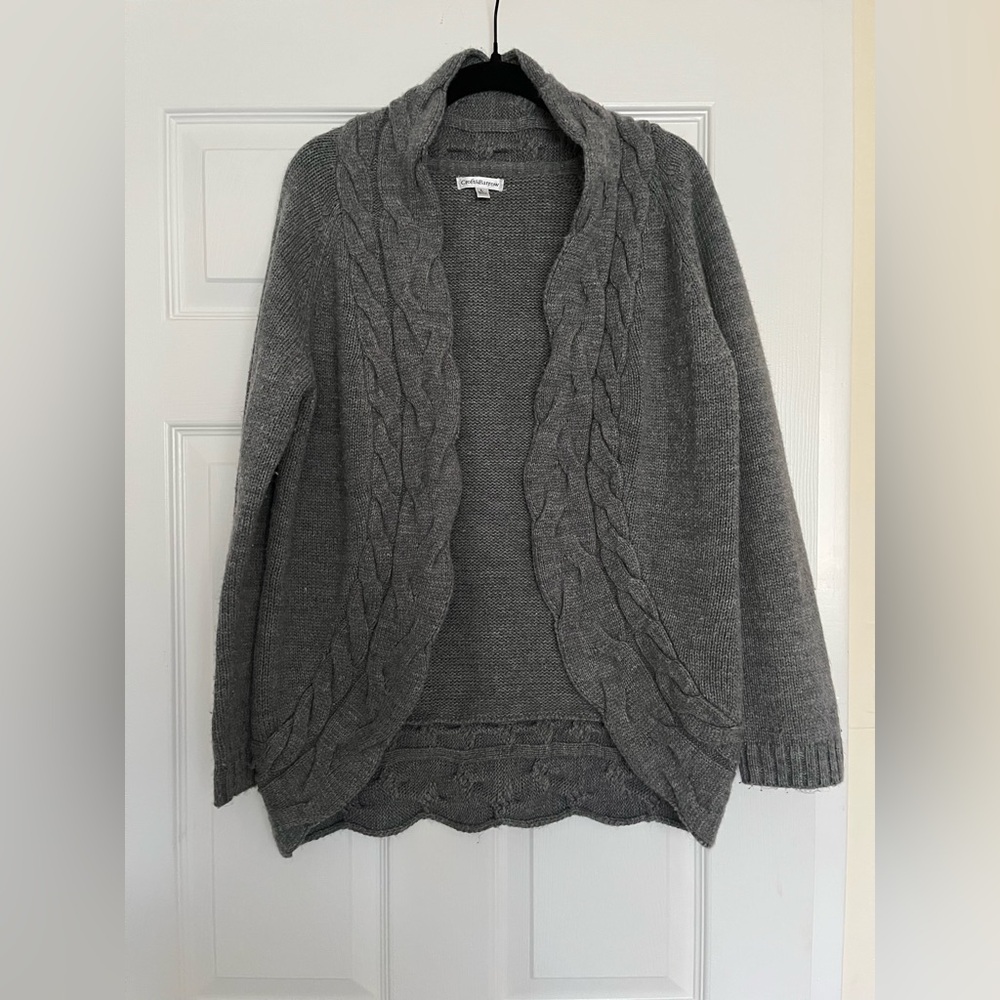 Croft & Barrow Charcoal Cable Knit Cardigan